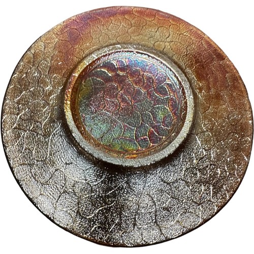 6” IMPERIAL GLASS CRACKLE MARIGOLD CARNIVAL SAUCER Dessert PLATE - Picture 9 of 10