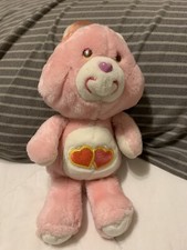 Vintage Care Bears Kenner 1983 Love A Lot Bear 13" Plush Stuffed Animal Clean