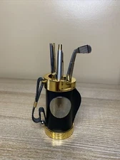 Things Remembered Golf Bag 4 Piece Desk Gift Set, Bag Is Personalized DAD