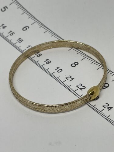 Vintage Italian Gold Stretch Bracelet, Yellow Gold 14K Italy 7" - Foto 5 di 11