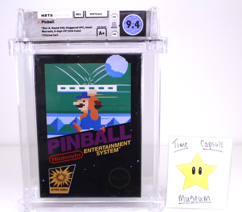 Pinball Super Mario Bros New Nintendo NES Sealed WATA H-Seam Black Box 9.4 A+ - Picture 1 of 3