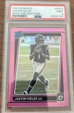 2021 Donriss Justin Fields Pink Optic Preview Rated Rookie RC #P253 PSA 9