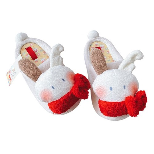 Women Winter Plush House Slippers Cartoon Bunny Ears Non-Slip Warm Indoor Shoes
