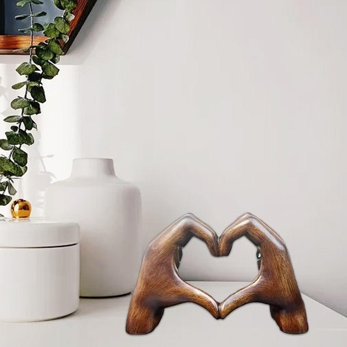 Heart Hands Brown Decor,Love Hand Statue - Heart Shape Statues✨y Finger H1R F1S5 - Picture 20 of 22