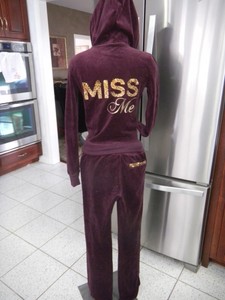 burgundy velour sweatsuit