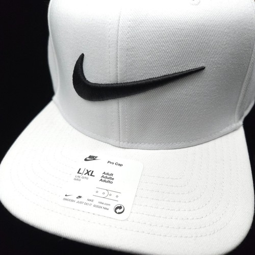 NEW! NIKE MENS PRO CAP HAT TRUCKER -L/XL WHITE BLACK SWOOSH 9FIFTY STYLE -GOLF - Picture 3 of 11