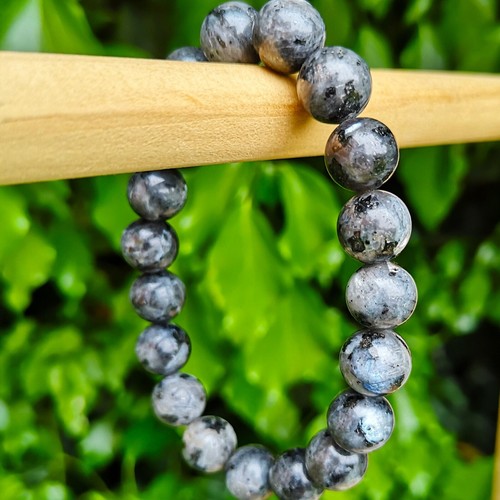 Natural Larvikite Labradorite 8mm Beads Healing Protection Calming Bracelet Gift - Picture 1 of 5