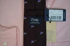 Drake's English Amethyst Silk w/ Sailfish Motif Club Tie (NWT)