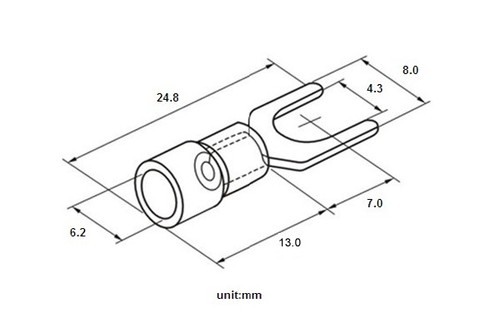 500 × Black 14-12AWG #8 Stud Insulated Spade Fork Terminals Connector SV3.5-4S - Picture 4 of 4