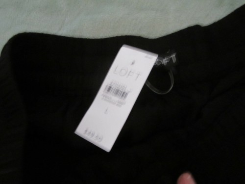 Ann Taylor LOFT Shorts Womens black L High Waiste Flowy Comfy New Elastic waiste - Picture 2 of 5