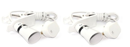 2M PORTABLE FLEXIBLE CLIP ON SPOT LIGHT HOLDER BULBS CABLE B22 3 PIN UK MAINS L2 - Picture 4 of 7