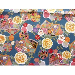 Japanese-tissue-coupon-55x49cm-half-golden-flower-fan-peacock-blue-61-irodori