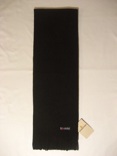 Sciarpa unisex ATTRACTION nera made in Canada 100% poliestere filato 25 x 145 cm nuova con etichetta - Foto 3 di 11