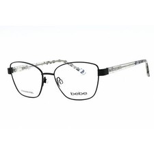Bebe Women's Eyeglasses 52 mm Jet Metal Full Rim Cat Eye Shape Frame BB5209 001
