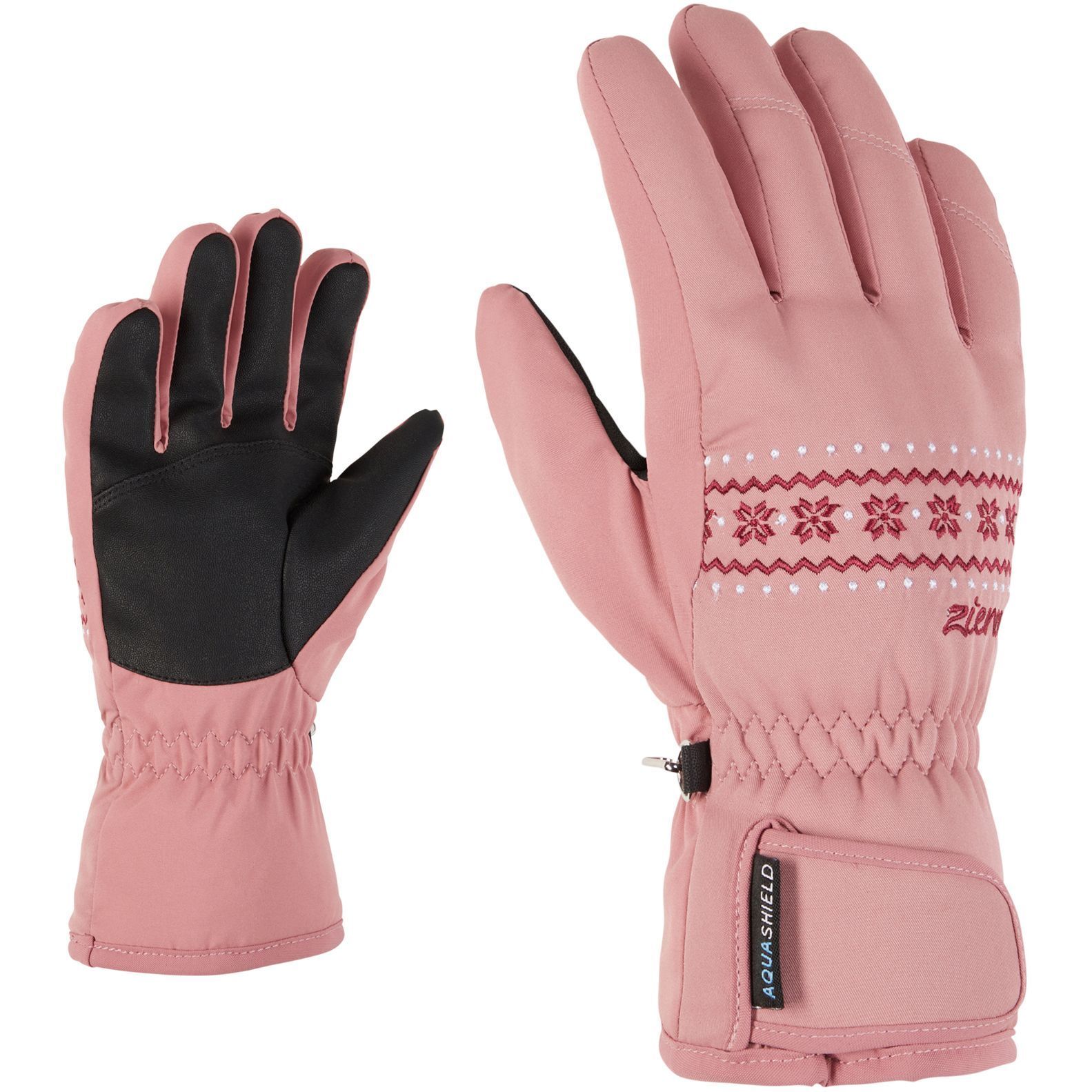 Горнолыжный подъемник Ziener Alpine Junior Kinder Ski Handschuhe LAILLA rosa