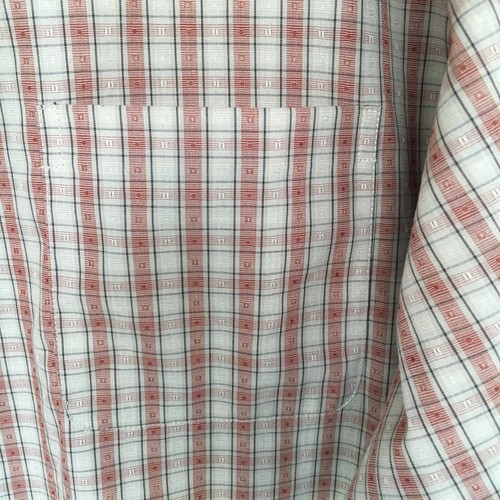 Vintage 90er Van Heusen Camp Hemd Herren XL rot kariert Baumwolle Knopfleiste Freizeit Relax  - Bild 5 von 11