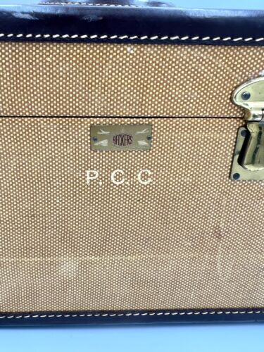 Valigia vintage Beckers Of DC tweed treno custodia cosmetica valigia specchio - Foto 14 di 24