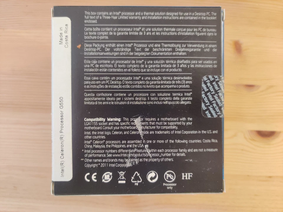 New Intel Celeron Dual-Core G550 LGA 1155 2.6GHz 2MB cache Desktop CPU SR061 - Image 3 of 4