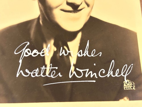 Walter Winchell Very Rare Very Early Autographed Photo 30s Wake Up And Live - Afbeelding 4 van 6