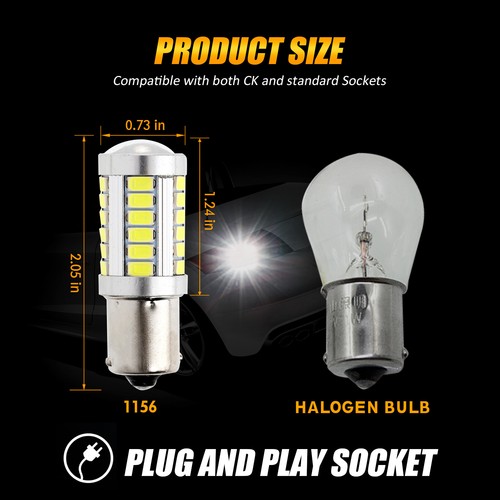 AUXBEAM 1156 White LED Reverse Light Canbus Backup Bulbs 6500K Parking DRL Lamp - Picture 3 of 11