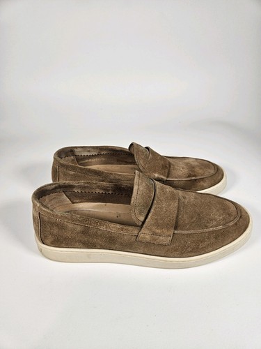 Scarosso Stefano Suede Almond Toe Loafers Tan Size 8 Us 41 Eu - Picture 2 of 10