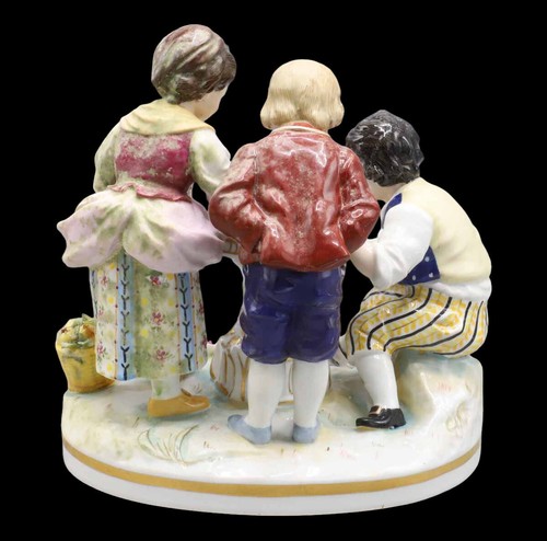 LES JOUEURS DE DAMES vers 1900 / porcelaine - Imagen 5 de 6