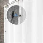 Non-Toxic Shower Curtain Liner with Magnetic Splash Clips for 72W x 72H White
