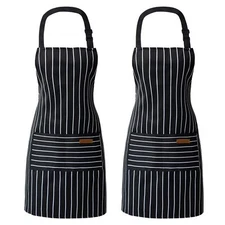2 Pieces Aprons for Women with Pockets Aprons for Men Womens Kitchen Apron Co...