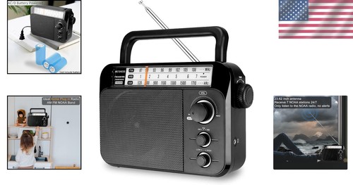 Portable NOAA Weather Radio - AM/FM with Excellent Reception & AC/Battery Power - Picture 2 of 11