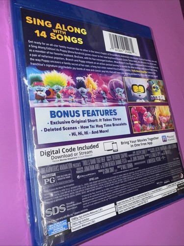 Trolls Band Together (Blu-Ray, DVD, Digital) Sing Along Edition BRAND NEW - Imagen 3 de 4