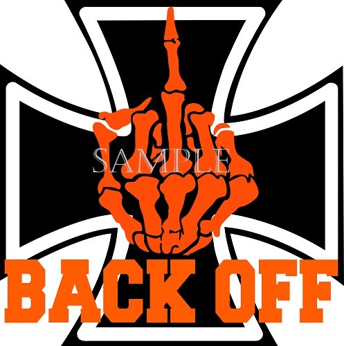 T-Shirt Biker Motorrad Sicherheitsbotschaft Back Off Giving the Finger Logo - Bild 2 von 3