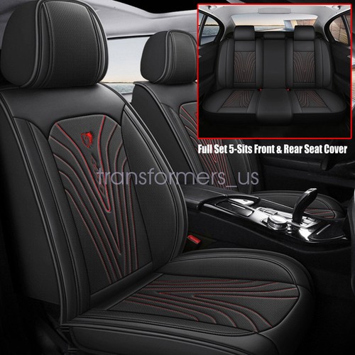 For Toyota RAV4 Full Set Leather Car Seat Cover 5-Seat Front + Rear Protectors - Picture 19 of 21