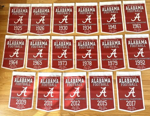 University Alabama Crimson Tide Football National Champions 18 Banners/Flags Set - Picture 3 of 11