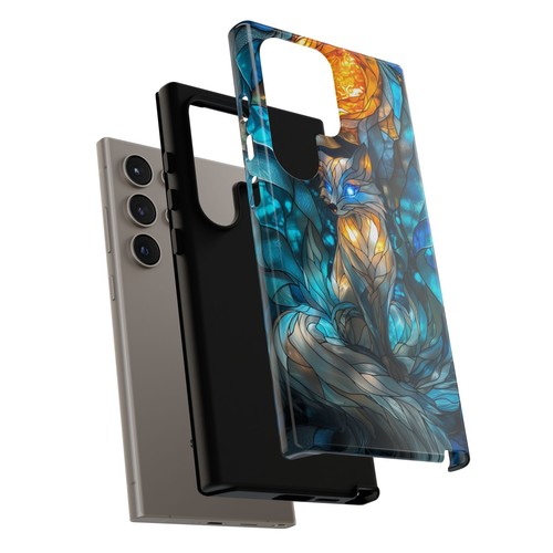 For iPhone / Galaxy / Pixel | Phone-Ink Case - White Arctic Fox Stained Glass - 第 91/163 張圖片