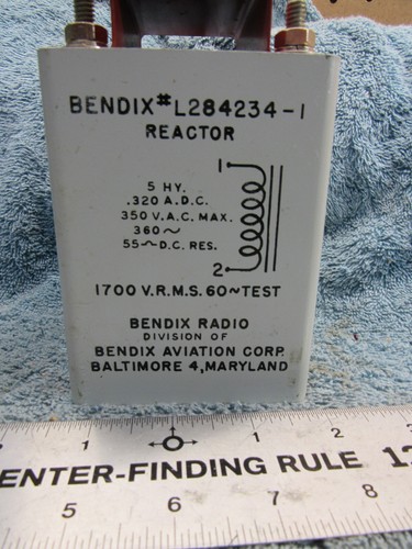 NOS Vintage BENDIX L284234-1 5 HY 350VAC .320ADC FILTER CHOKE - Picture 2 of 7