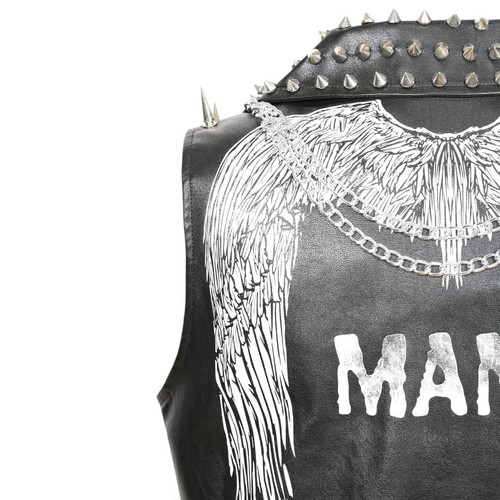 Men's Vintage Punk Rock Studded Leather Vest Motorcycle Brando Biker Jacket - Picture 6 of 7