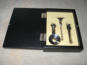 Luxus Wein Bar Set Aus Metall In Holzbox 4 Teilig Ebay