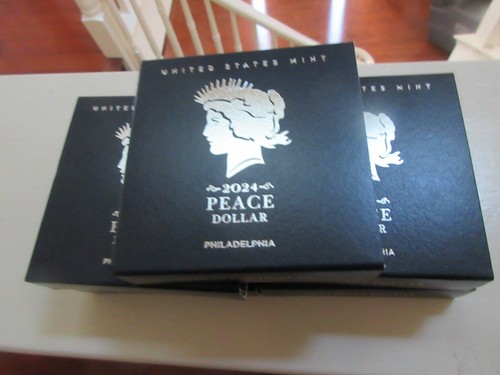 Casa de la Moneda de los Estados Unidos, solo cajas 24XH (5), dólar de plata de la paz 2024 sin circular - Imagen 4 de 4