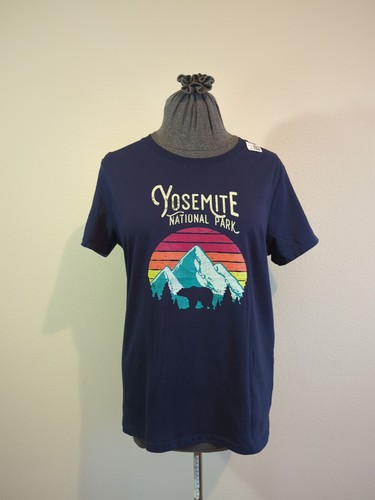 Yosemite Navy Blue T-Shirt Women's Size Lg NEW Bear & Sunset Souvenir Top BNWT - Picture 9 of 12
