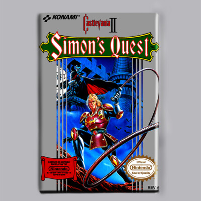 CASTLEVANIA 2 : SIMONS QUEST - 2'' x 3'' FRIDGE MAGNET nintendo nes game box 1987 