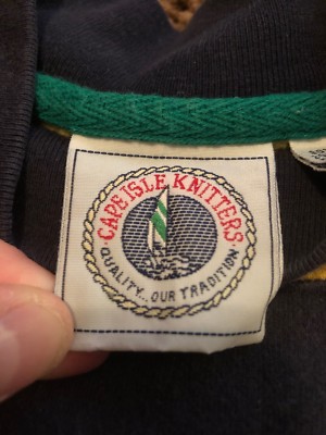 トップス 90s \"CAPE ISLE KNITTERS\" Design Sweat Vintage 90s Cape Isle Knitters Striped Pattern Essential