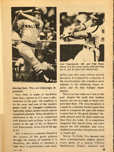 Baseball Digest Jul 1981 Carlton Fisk White Sox Graig Nettles NYY Bob Horner Atl - Foto 6 di 12