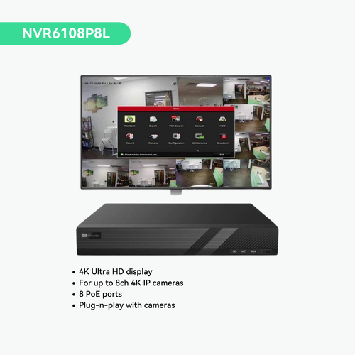 KIT fotocamera NDAA 8 CH 4K POE con telecamere torretta di rete IR 6*4 megapixel, disco rigido 2 TB - Foto 3 di 7