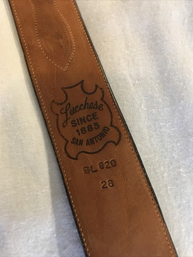 Cinturón Lucchese Hombre Talla 28 Negro Cuero Tocado a Mano Vaquero Occidental BL 820 - Imagen 6 de 12