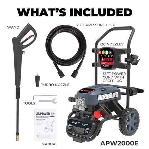 A-iPower APW2000E Electric Pressure Washer 2000 PSI and 1.2 GPM, CETL Complia... - Picture 8 of 11