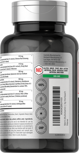 Men's Multivitamin 50 Plus | 60 Caplets | Non-GMO & Gluten Free | by Horbaach - Picture 4 of 8