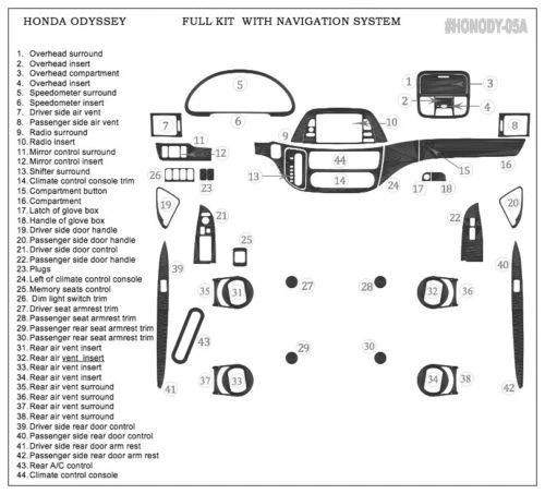 2007 honda 2024 odyssey dash kit