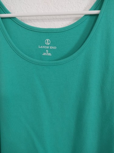 Lands End Womens Size Xl Emerald Green Tank Top 100% Cotton - Picture 3 of 4
