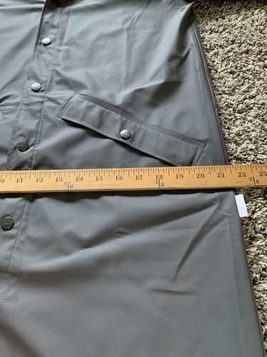 MSRP $140 NWT Rains Women's Long Waterproof Jacket Charcoal Gray Size XS/S - Picture 18 of 20