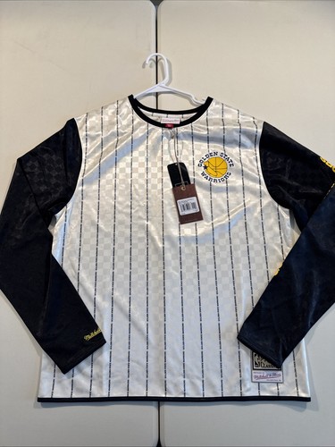 Neu mit Etikett Herren XL Mitchell & Ness NBA Golden State Warriors Langarm Trikot/Shirt - Bild 1 von 10